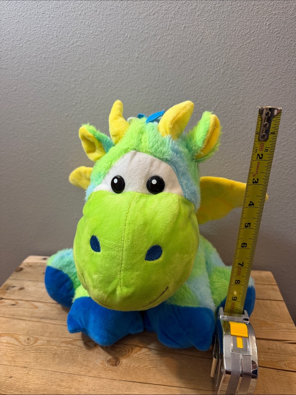 Gund Colorful Plush Dragon - Green, Blue & Yellow
